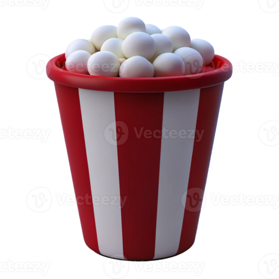 Red and White Striped Popcorn Bucket png