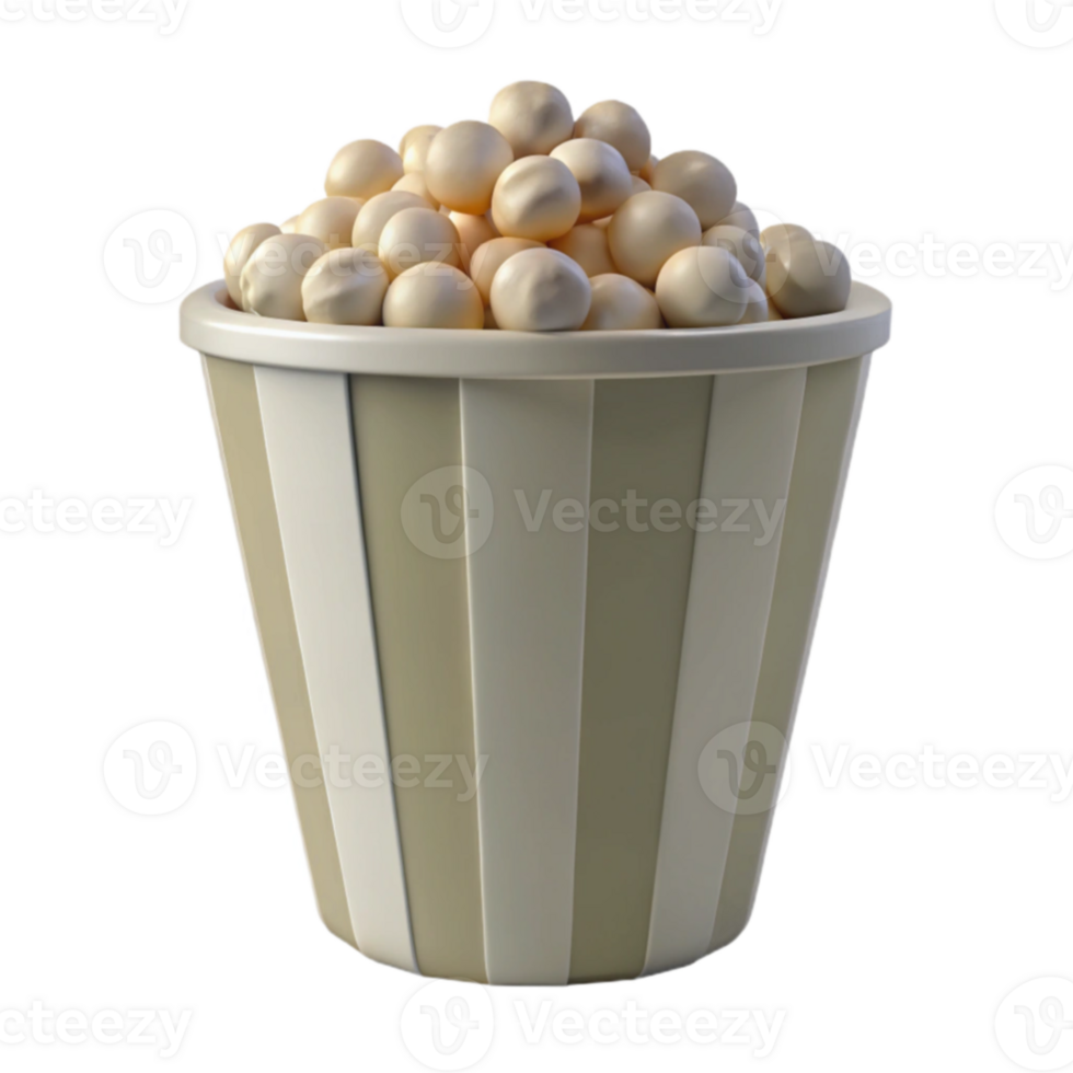 Popcorn in a Striped Bucket png