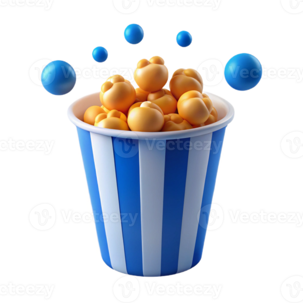 Popcorn Bucket with Blue Balls png