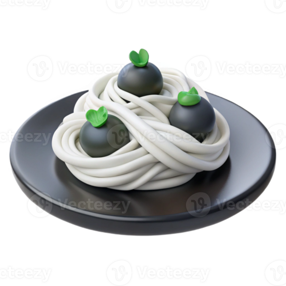 Black Olives Nestled in Pasta png