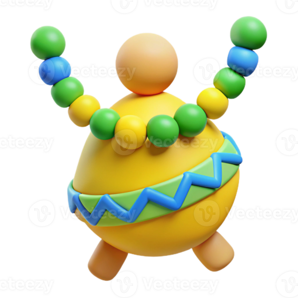 3D Yellow Egg with Beads png