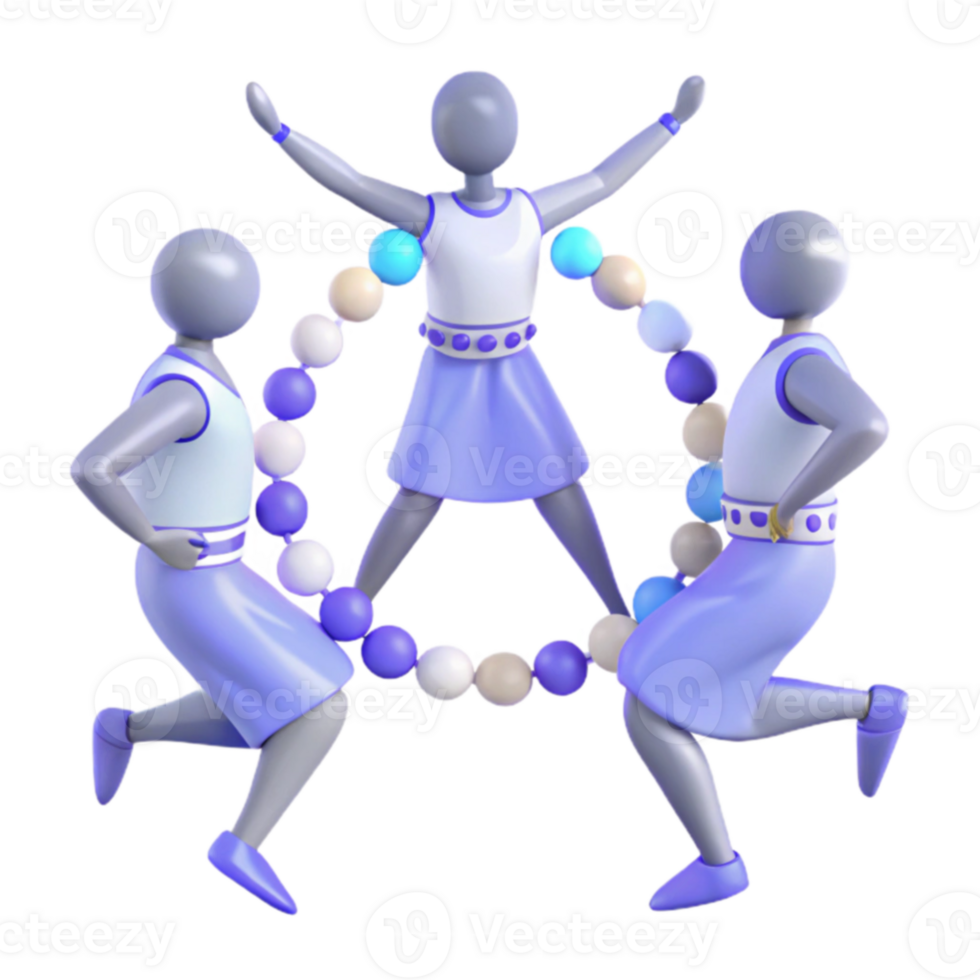 3D Cartoon Characters Playing png
