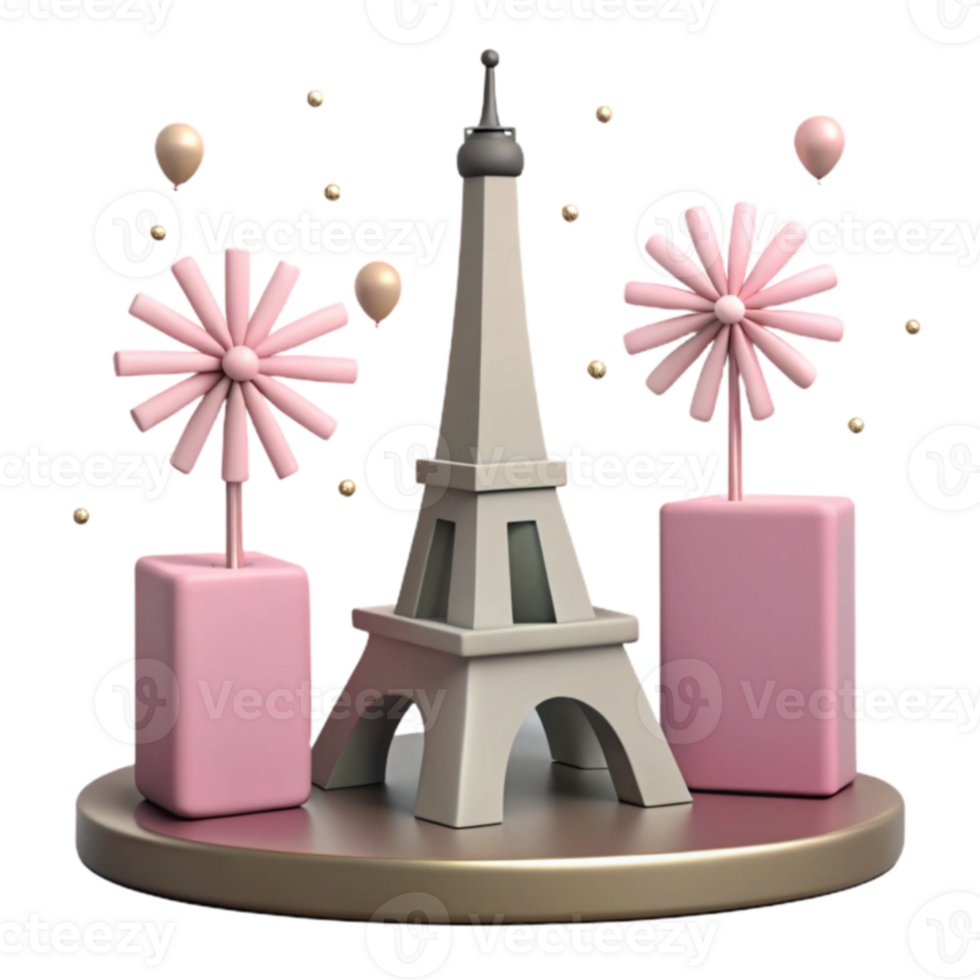 Eiffel Tower 3D Render png