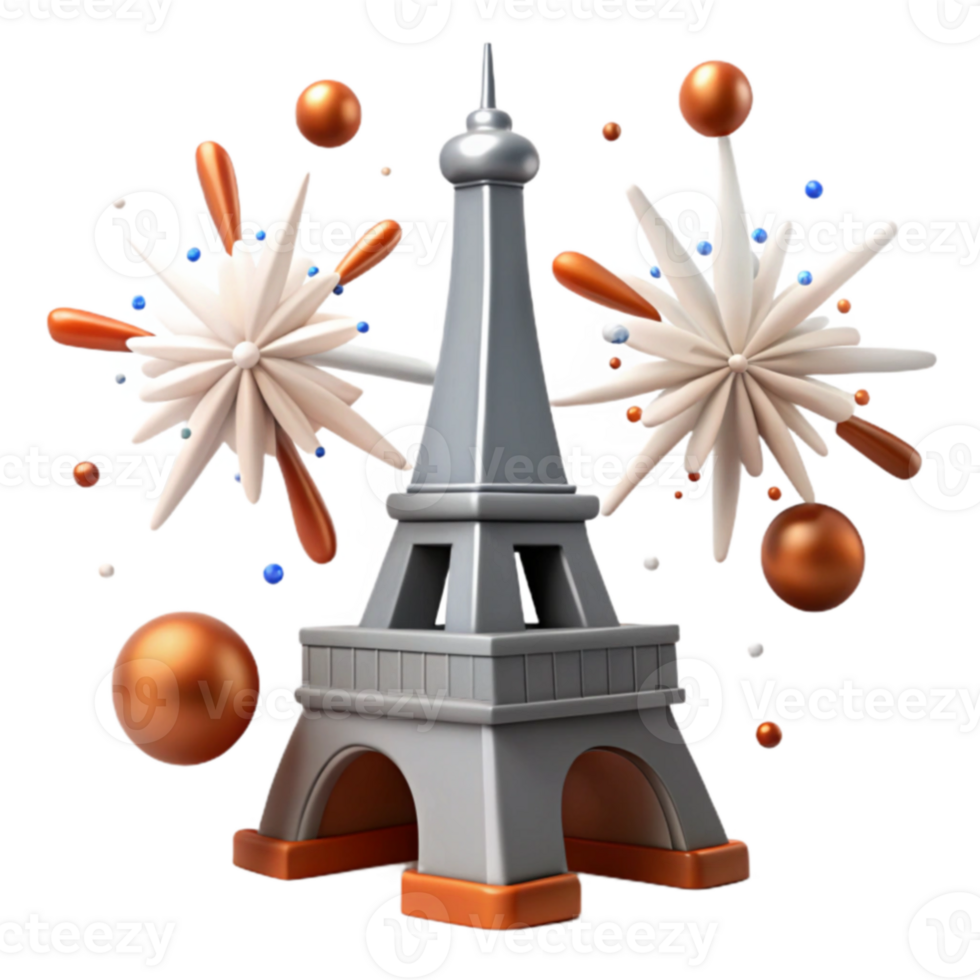 Eiffel Tower with Fireworks png