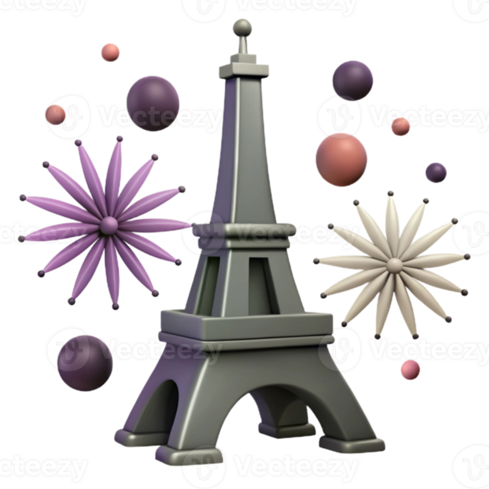 Eiffel Tower 3D Render png
