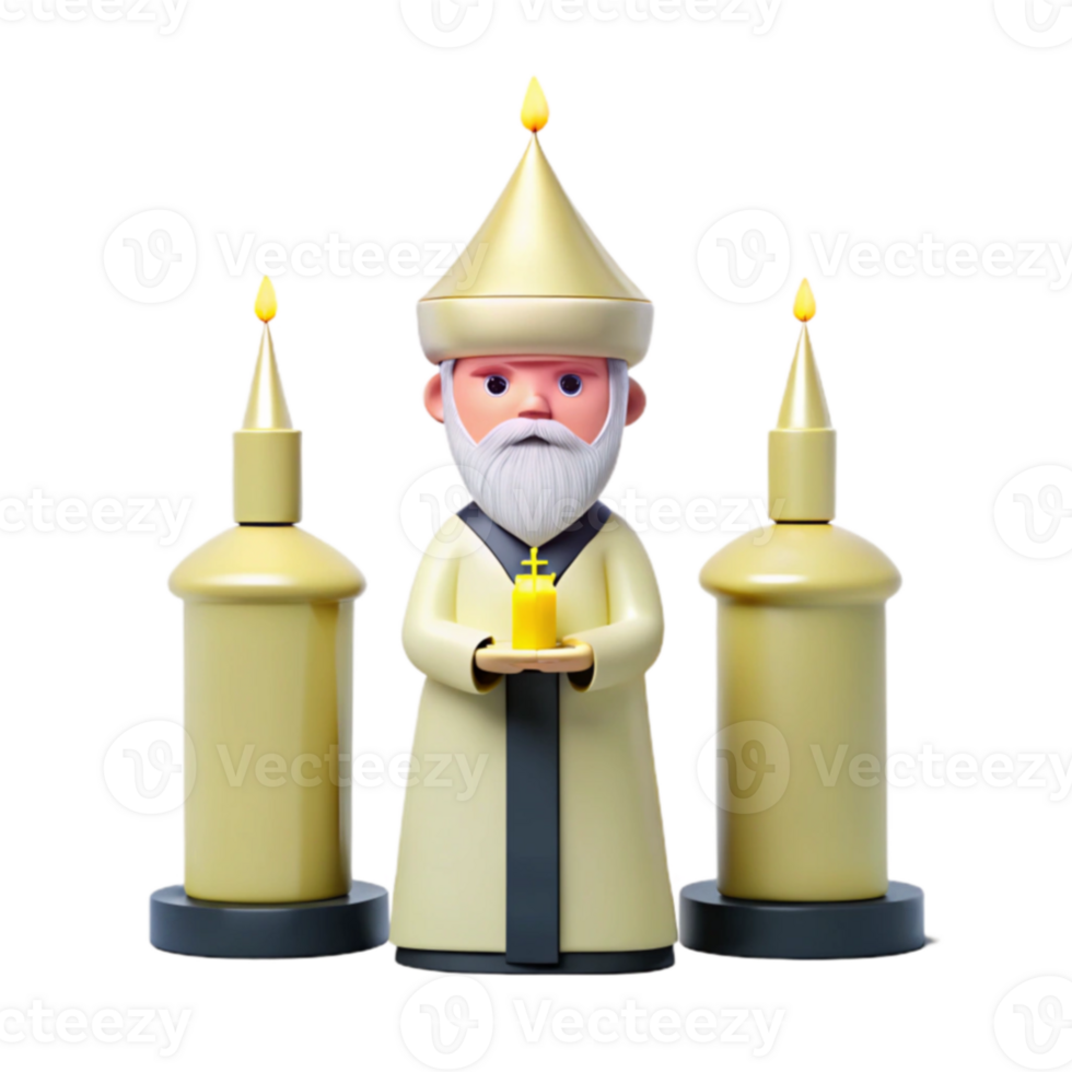 Man Holding Candle Between Candles png