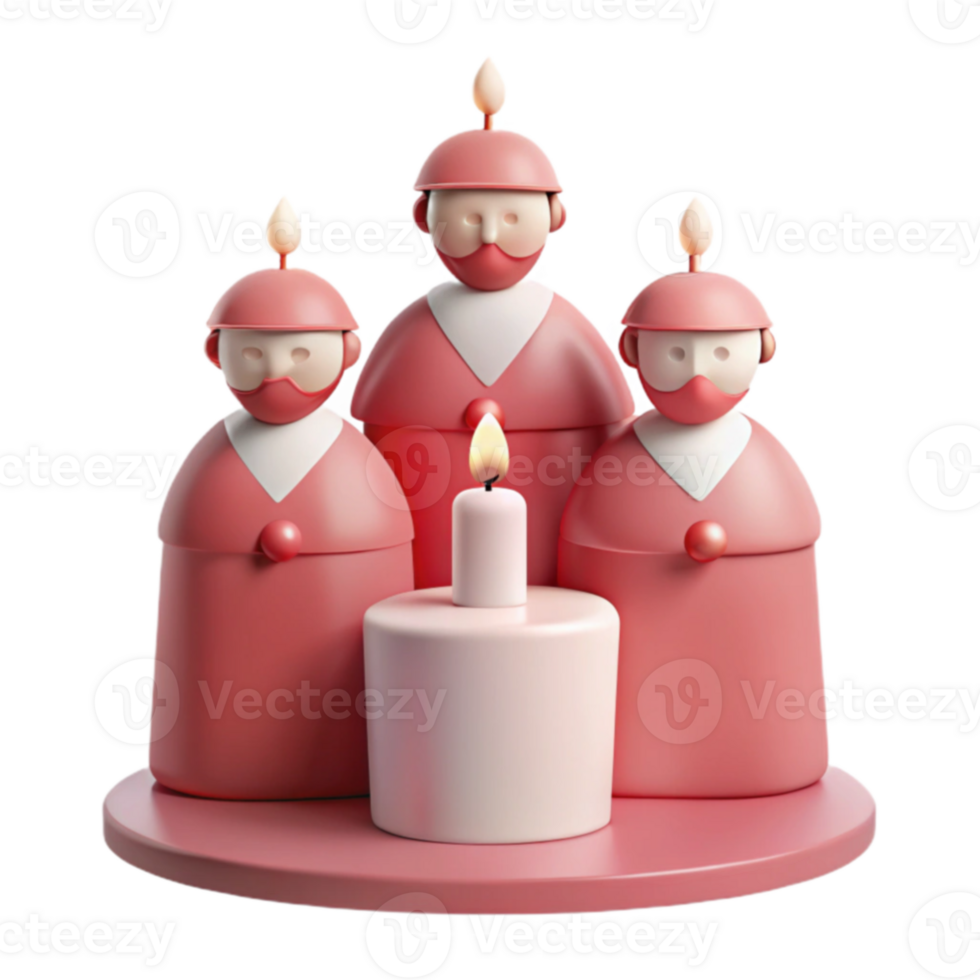 Three Candle Holders with Flame png