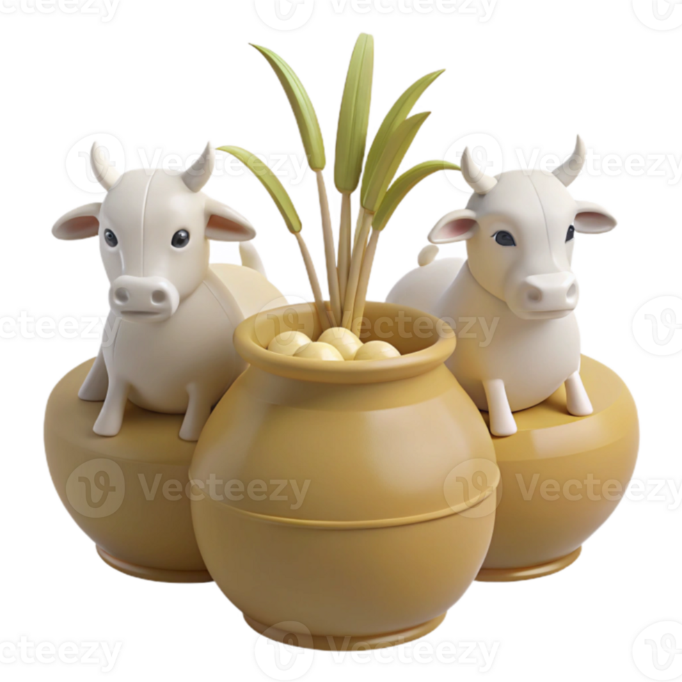 Cows Pot with Grass png