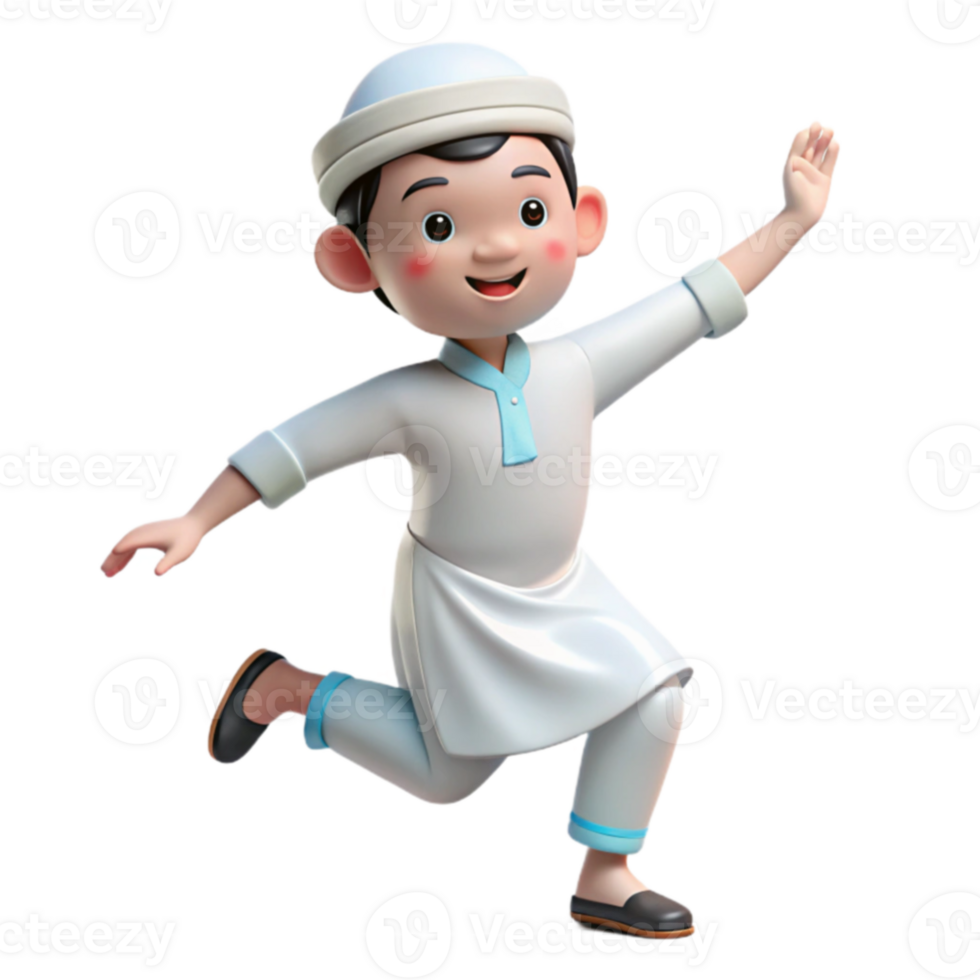 3D Cartoon Boy Running png
