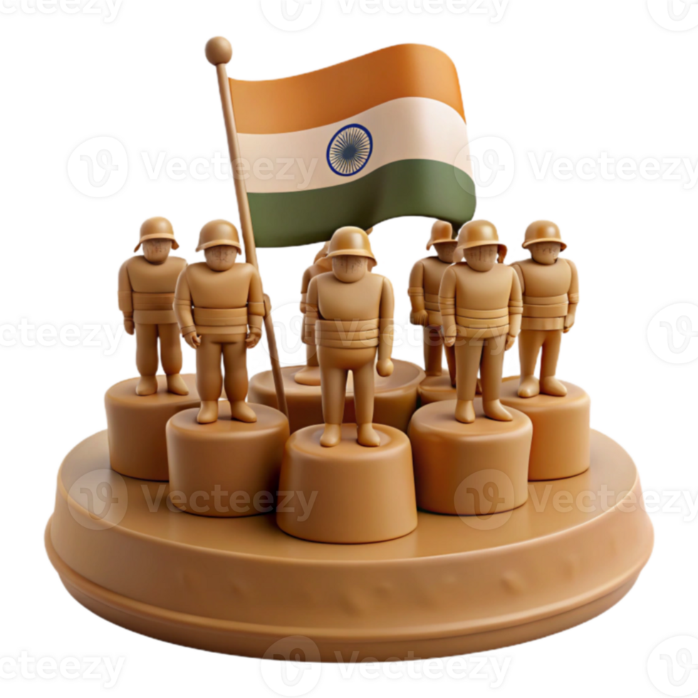 Indian Flag with Soldiers png