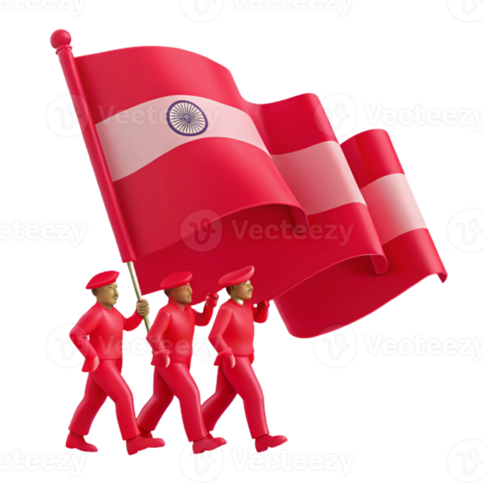 Three Figures Carrying a Flag png