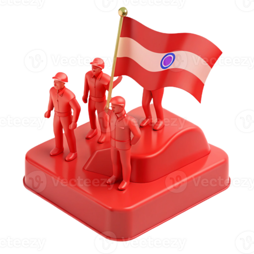 Red Figures Holding Flag png