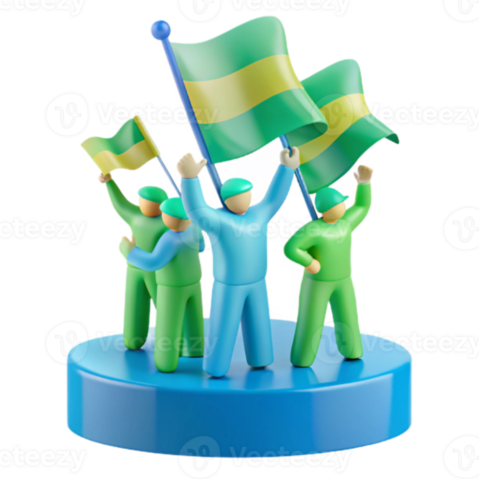 People Waving Flags png