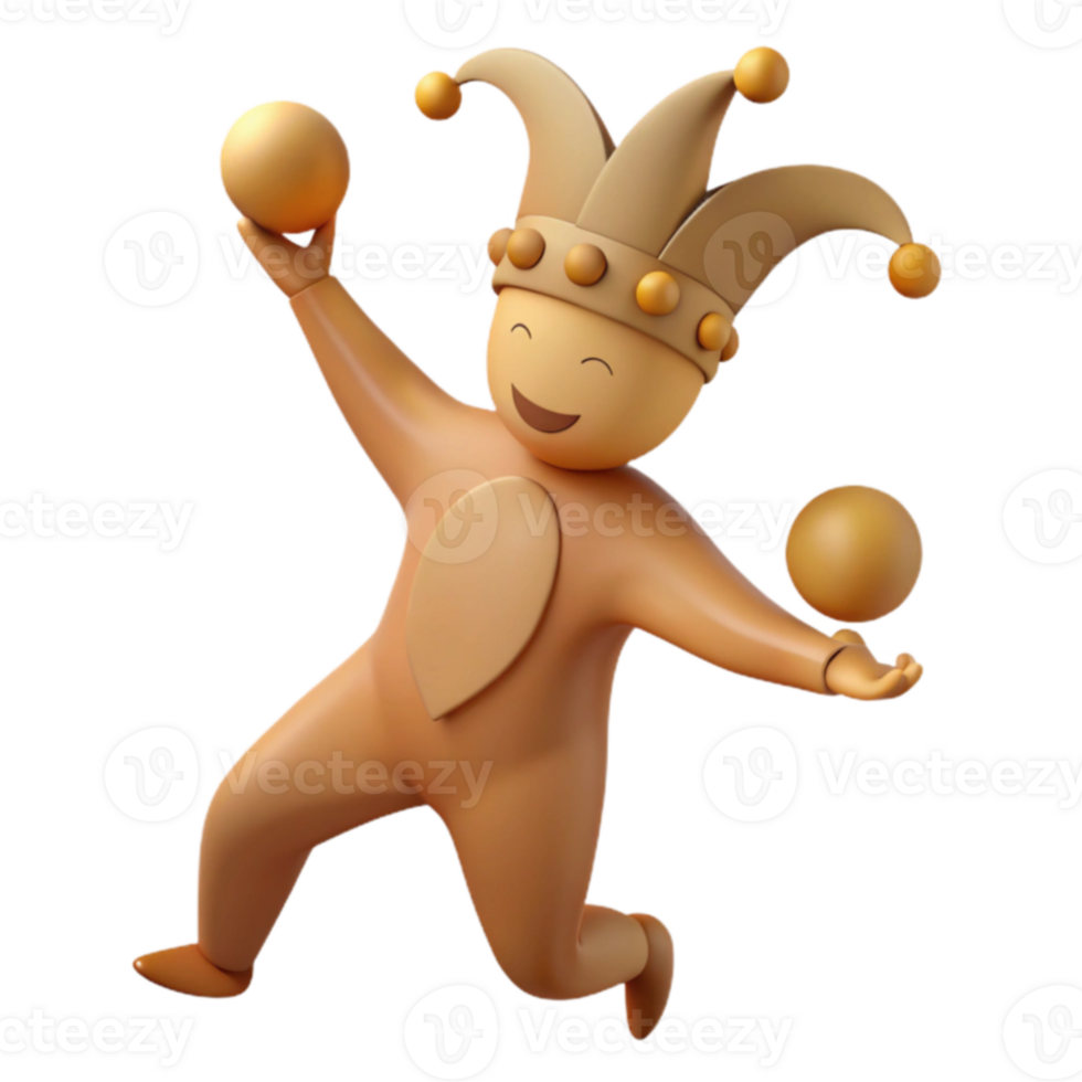 Happy Jester Juggling Balls png