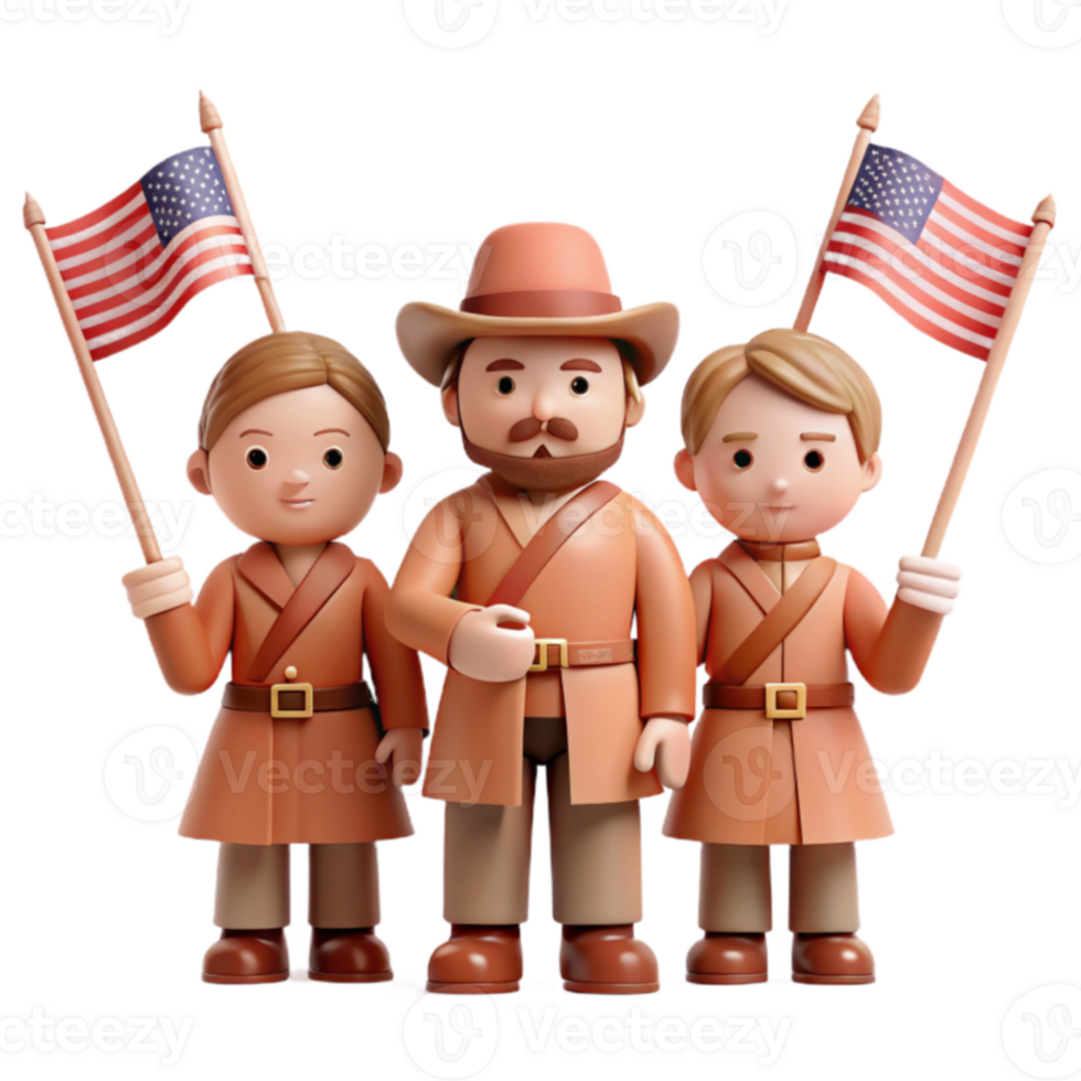 Patriotic 3D Characters png