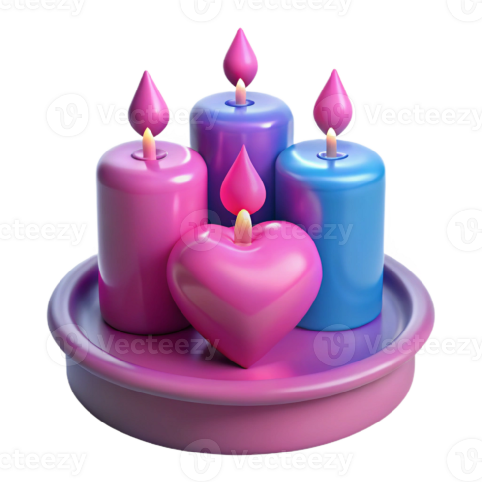Romantic Candles Heart png