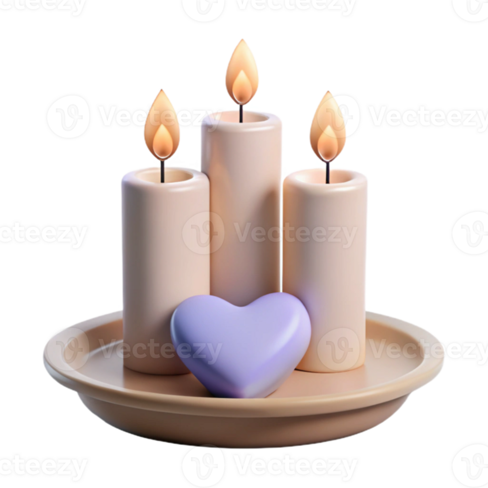 Three Candles and a Heart png