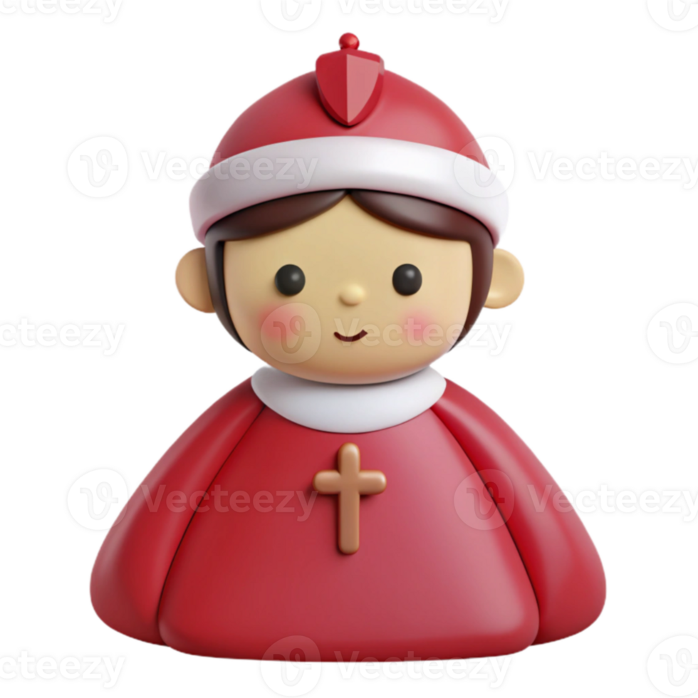 Cute 3D Cartoon Priest png