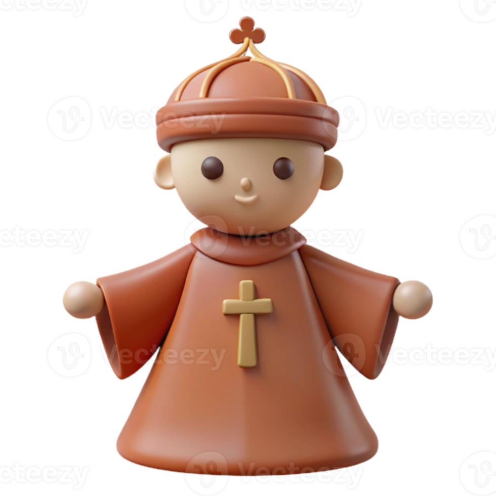 3D Cartoon Character in Robe png