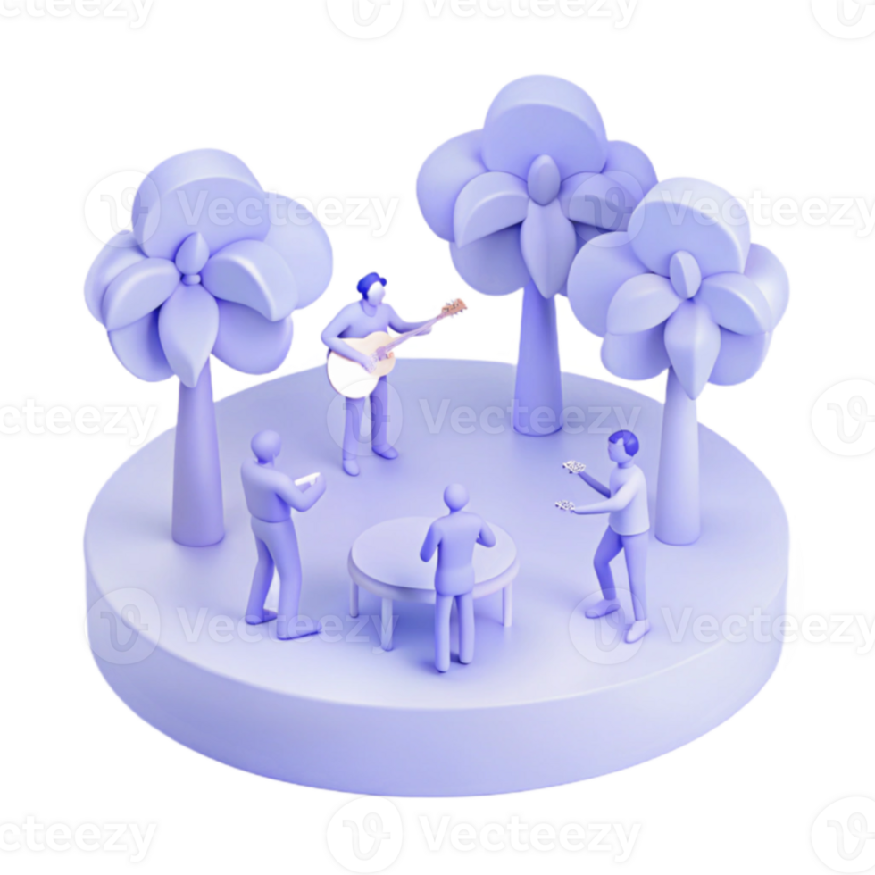 Group of Friends Enjoying Music png