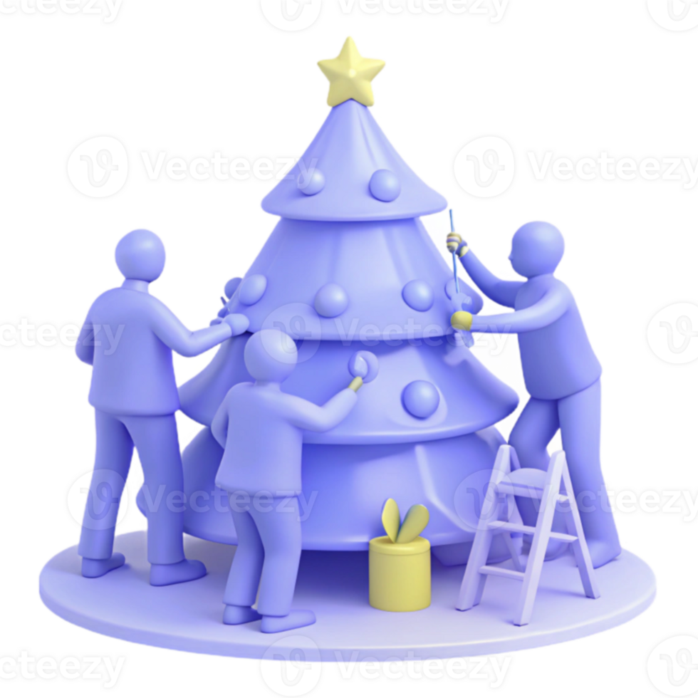 Decorating the Festive Tree png