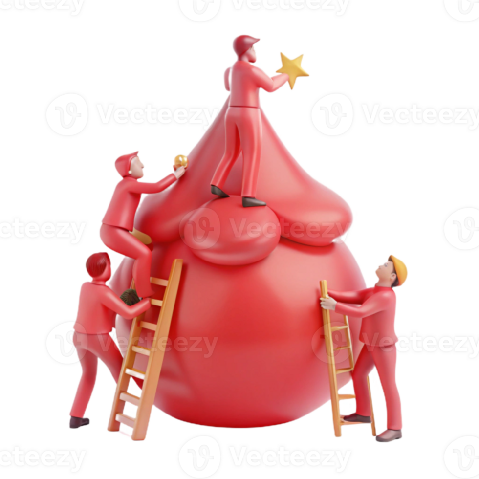 Teamwork Decorates Holiday Orb png