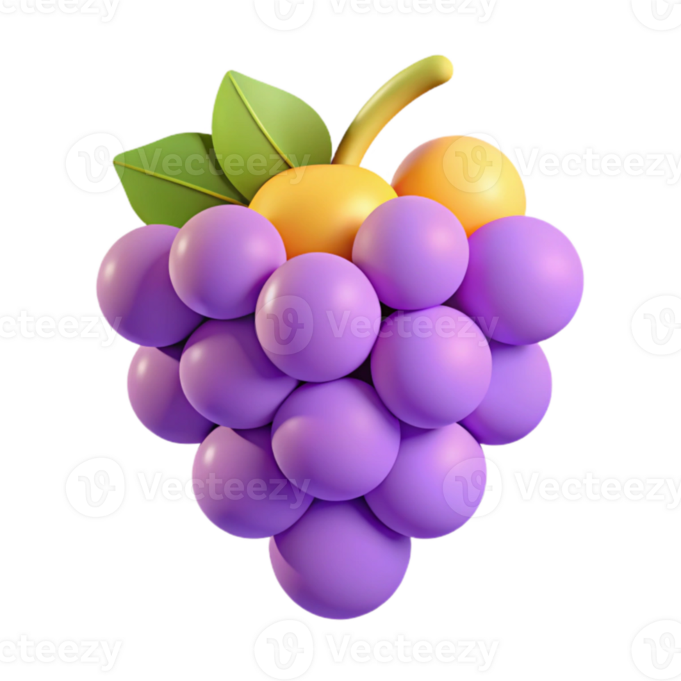 3D Render of a Grape Bunch png