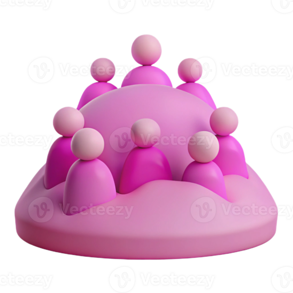 Pink 3D People Group png