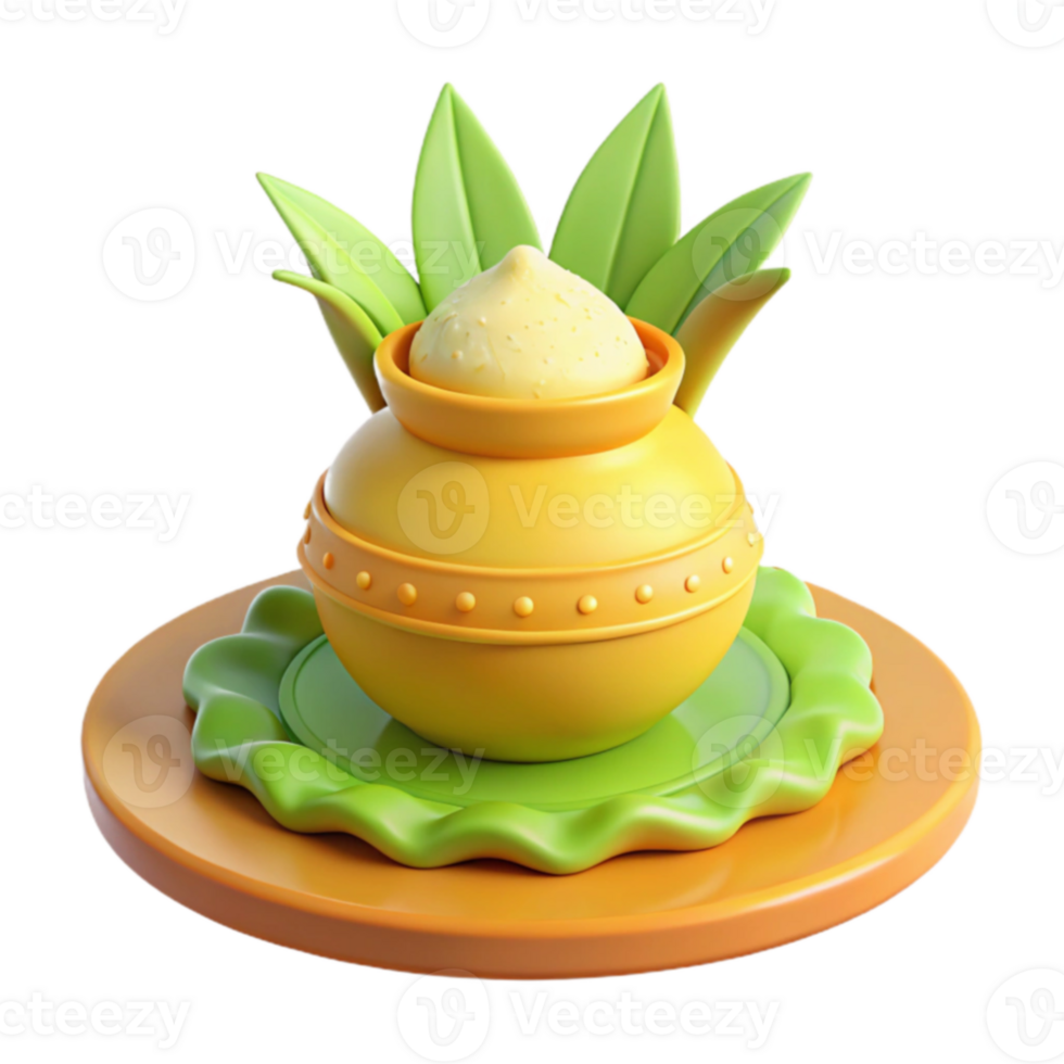 3D Rendered Clay Pot with Lid png