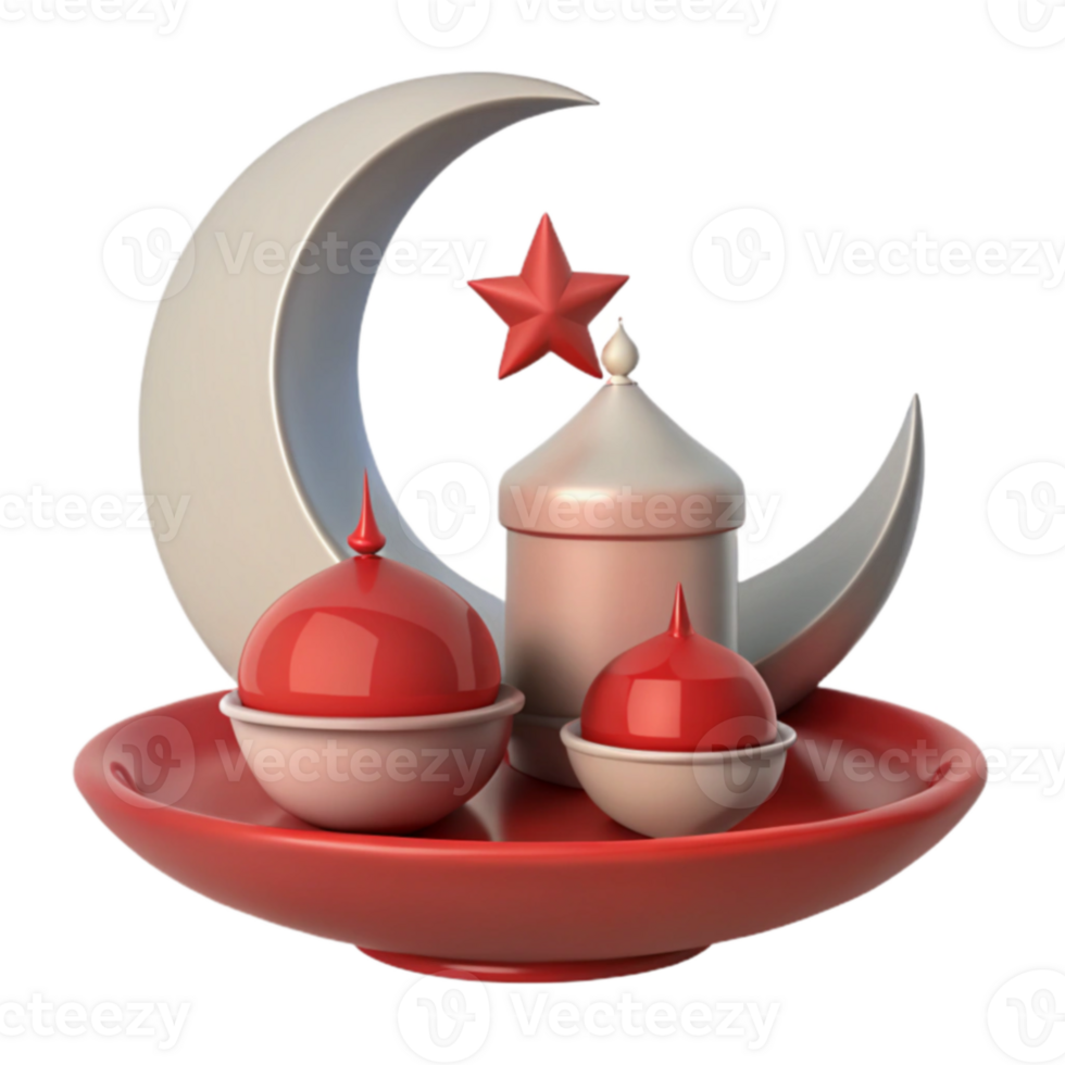 Crescent Moon Star 3D png