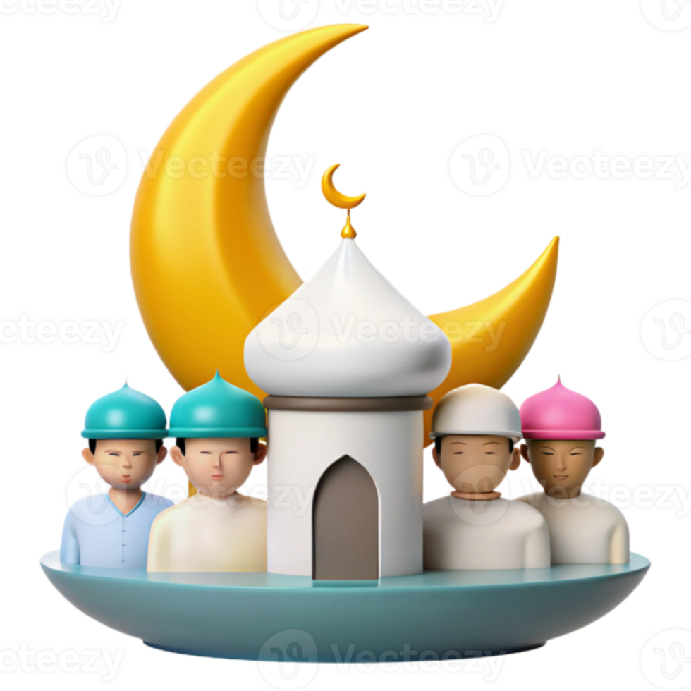 Mosque Crescent 3D Illustration png
