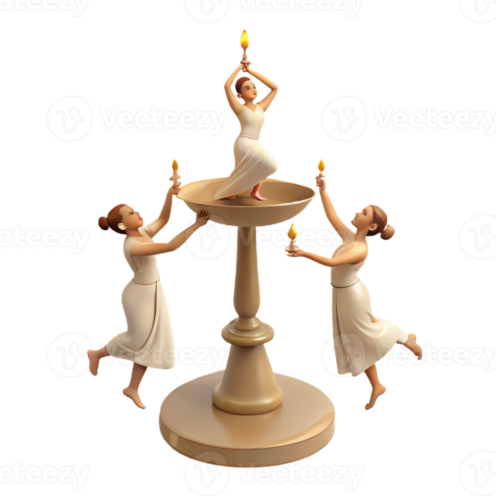 Three Women Holding Candles png