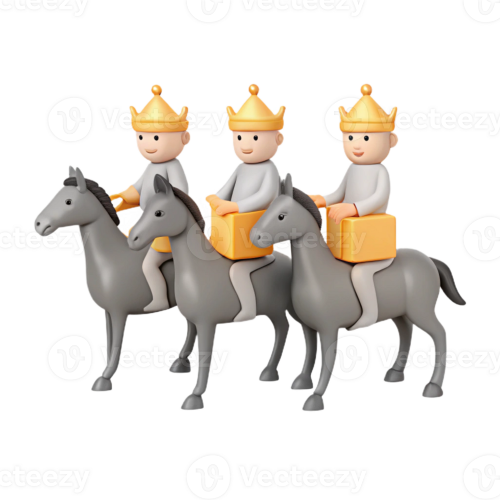 Three Kings on Horses png