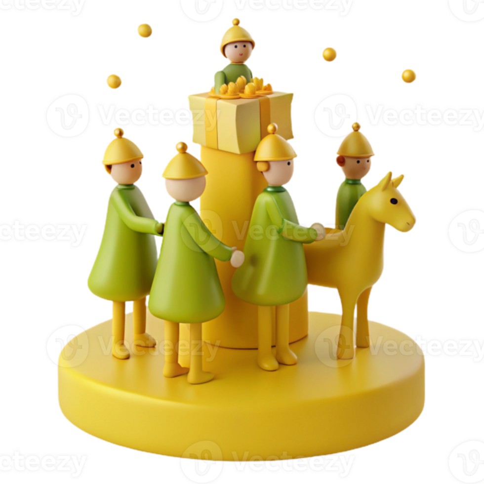 Gift Giving 3D Illustration png