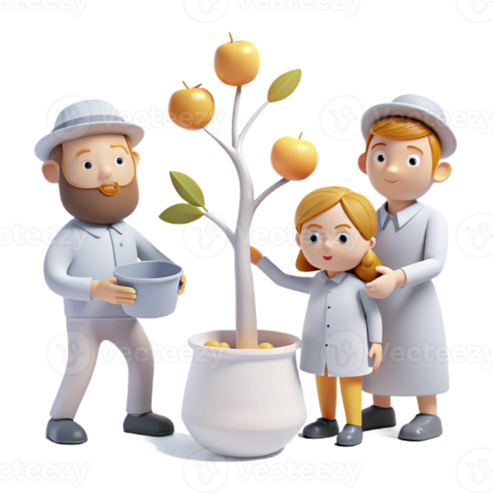 Family Planting a Tree png