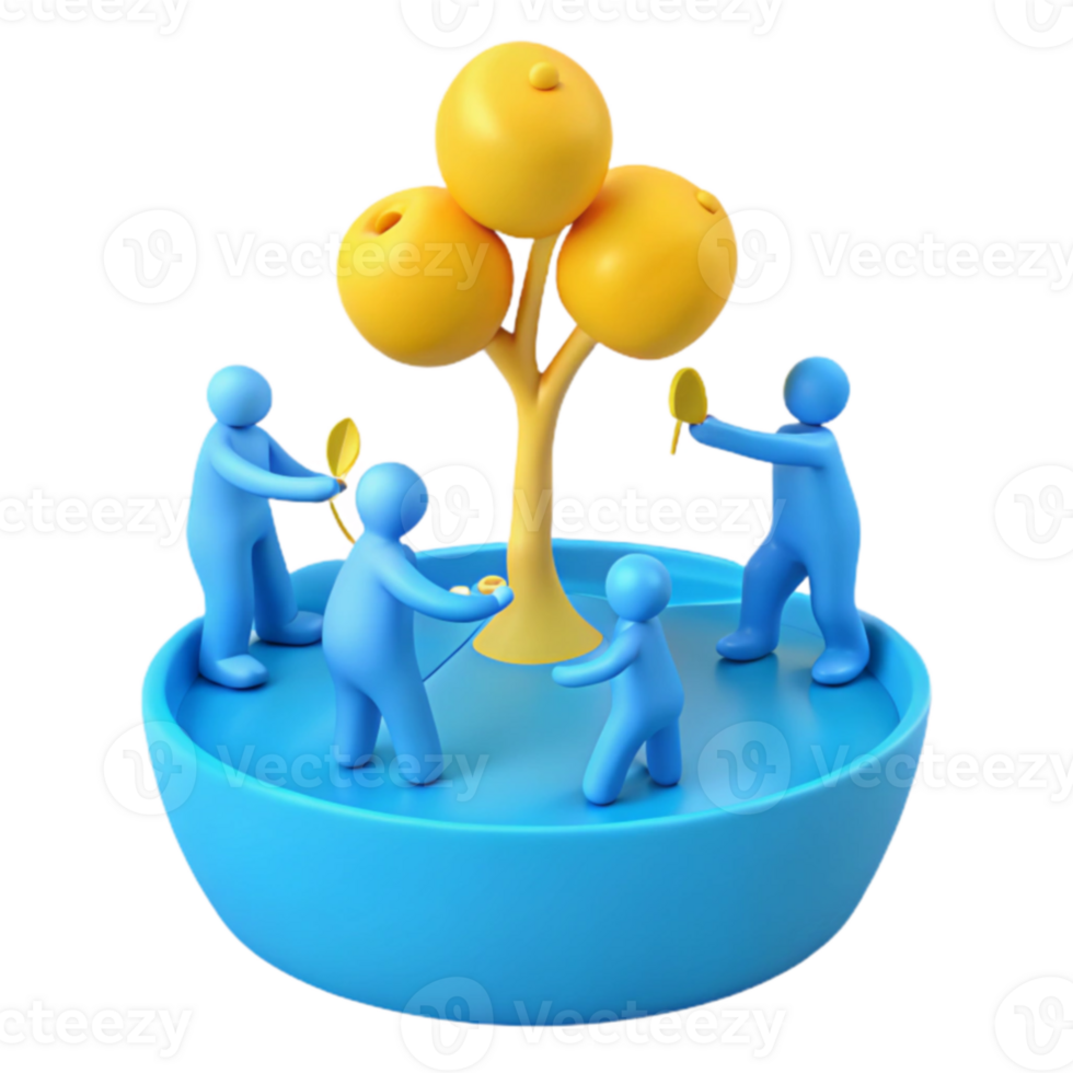 Group Gathering Around a Tree png