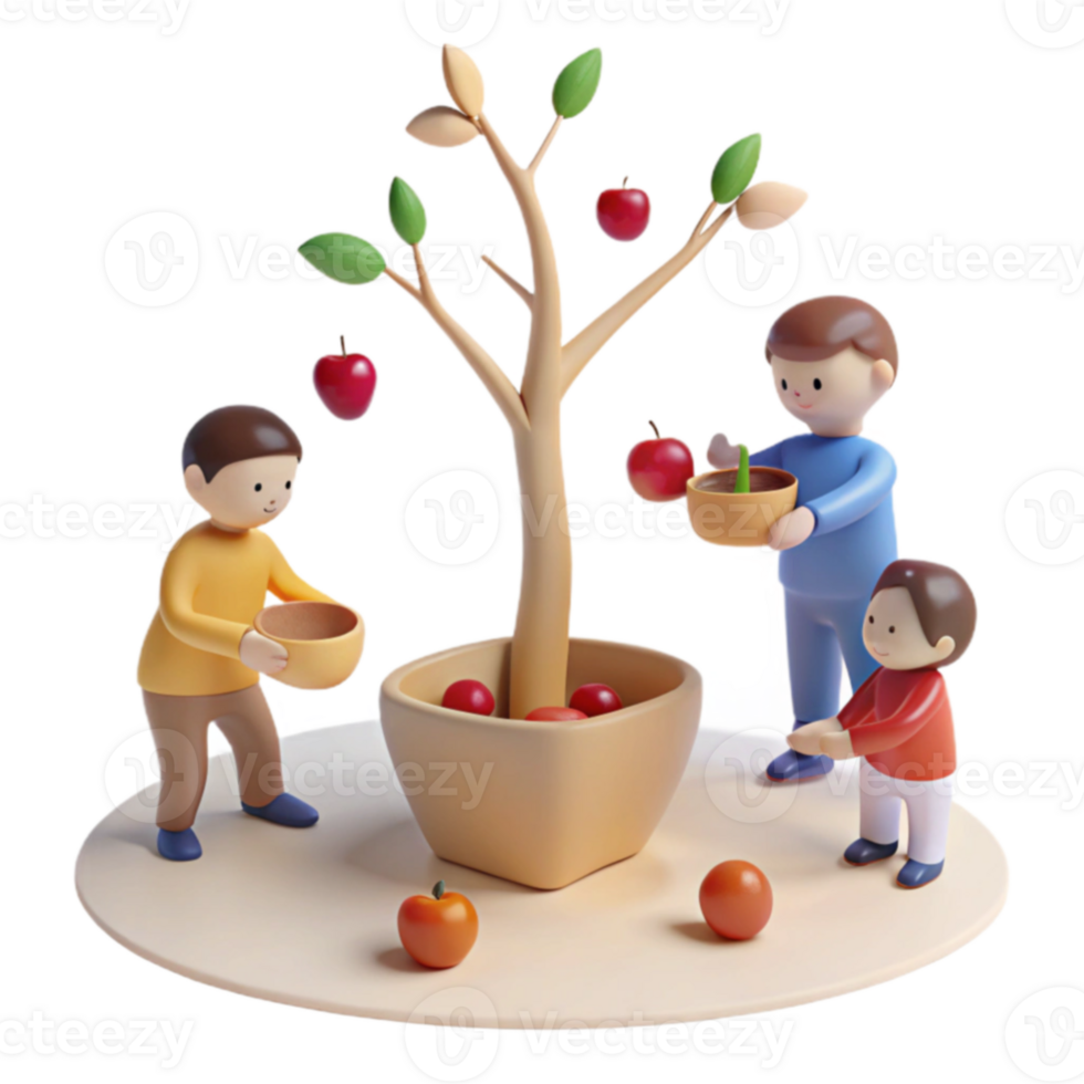 Children Picking Apples png