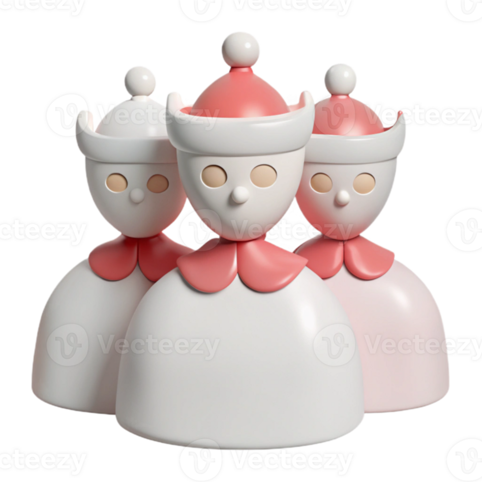 Three Cartoon Characters in Hats png