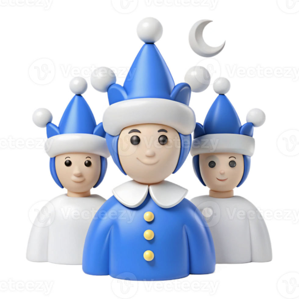 Smiling Blue Jester Characters png