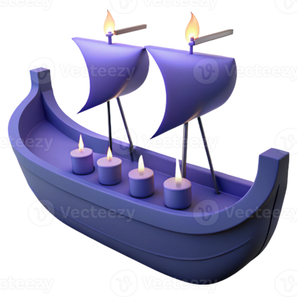 Candle Boat Decor png