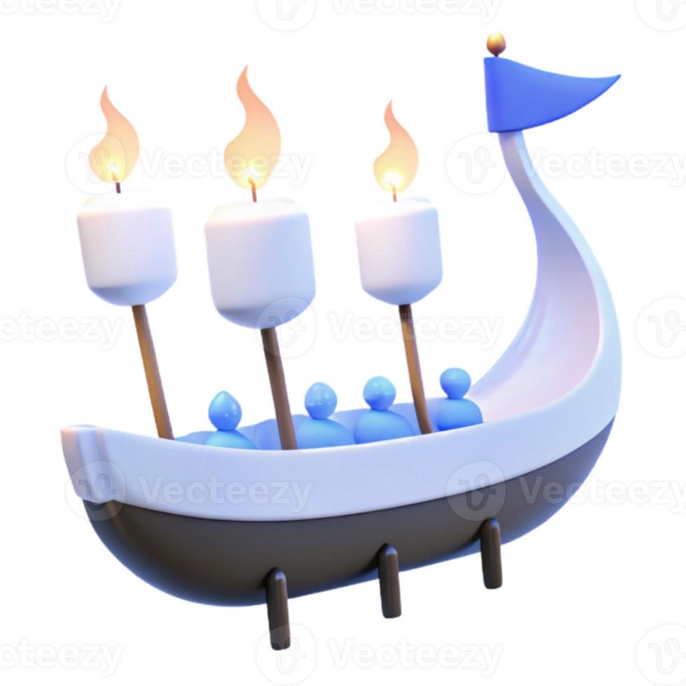 a boat with candles on it png
