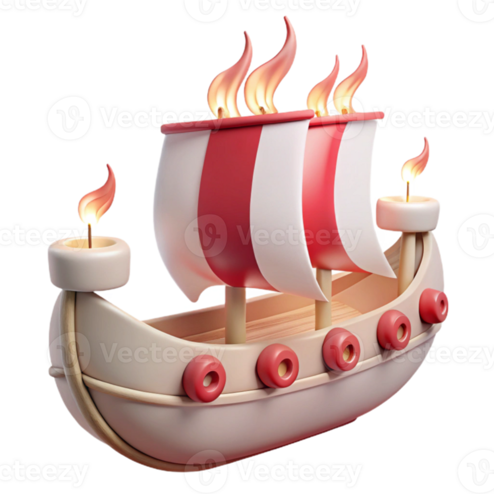 Candlelit Ship Illustration png