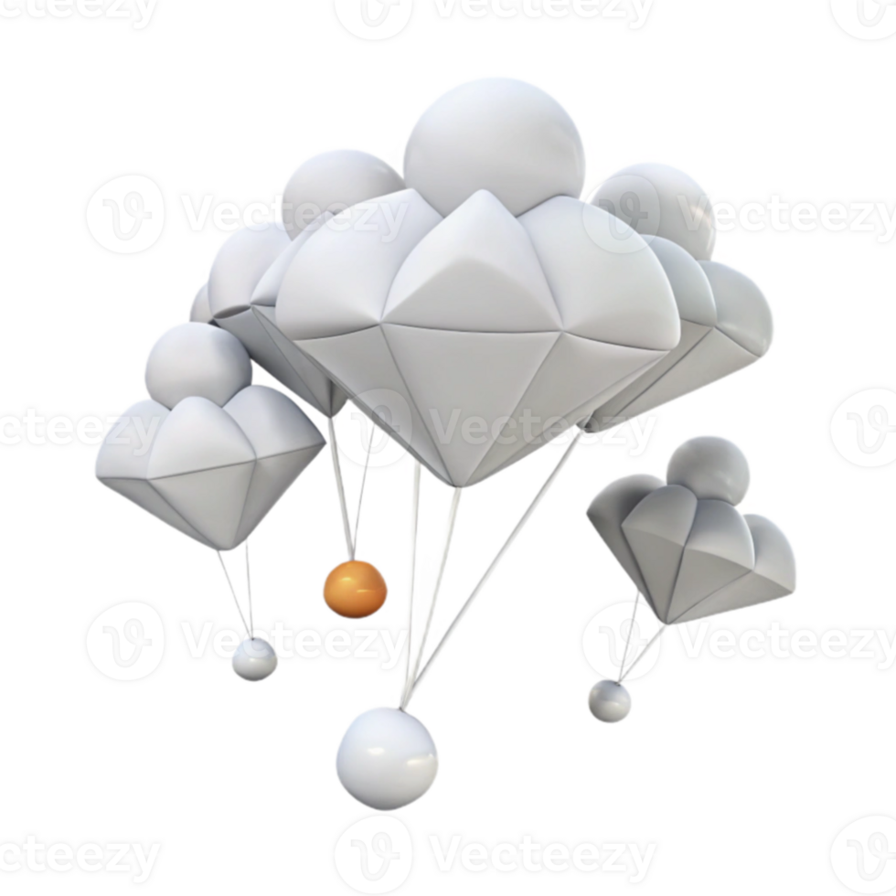 Abstract 3D Cloud Sphere png