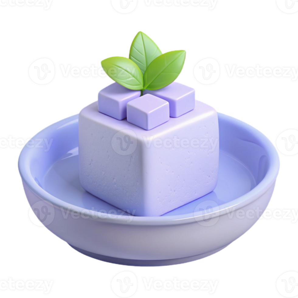 Purple Cube with Leaves png