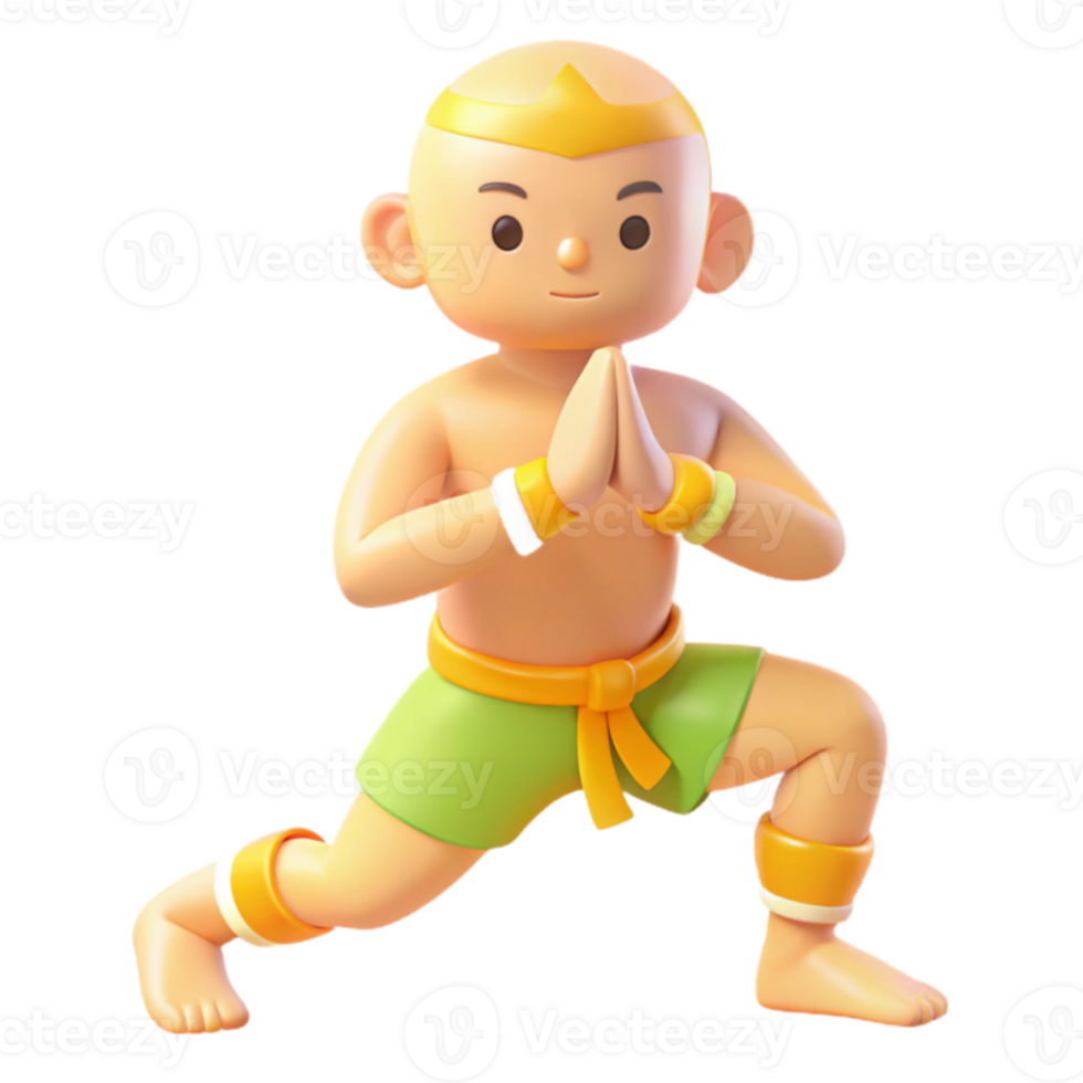 3D Cartoon Character in Fighting Pose png
