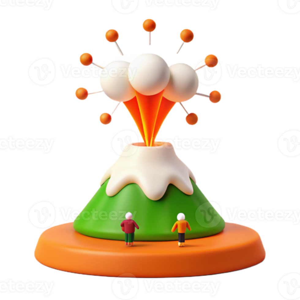 Volcano Eruption with Orange Smoke png