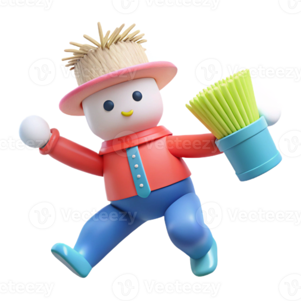 Happy Scarecrow 3D Render png