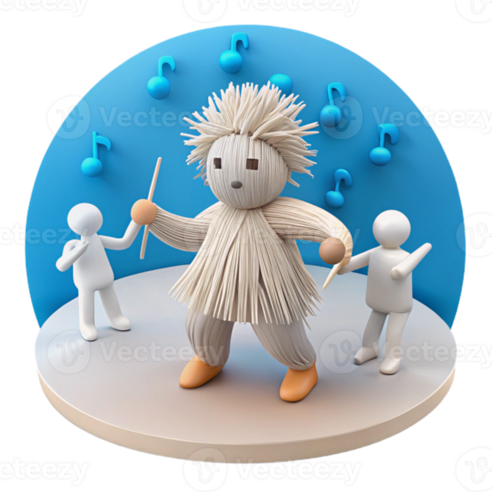 Dancing Figure with Music Notes png