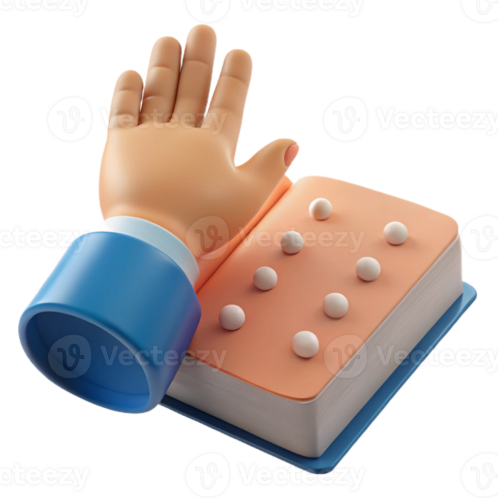 Hand on Book with Dots png