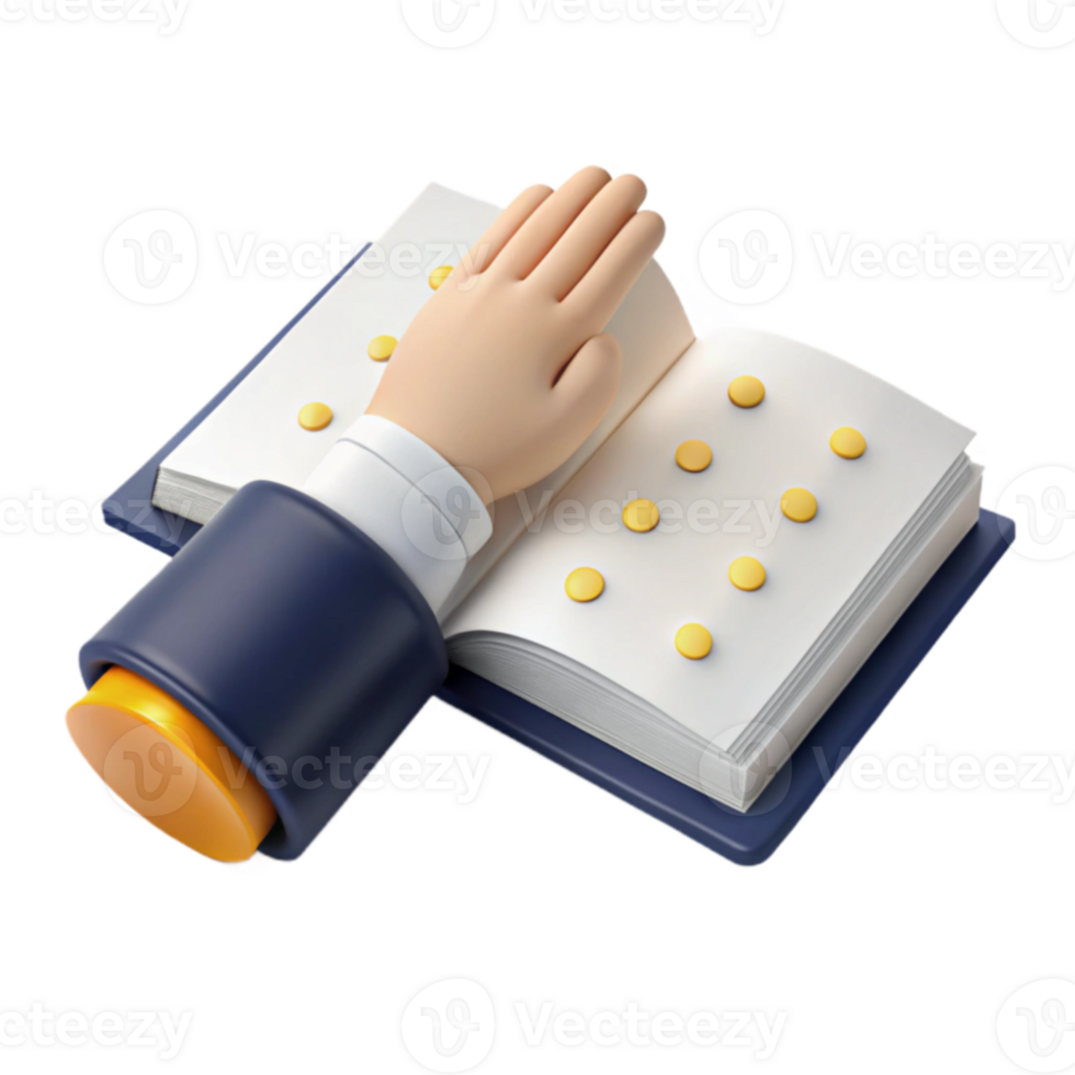 Braille Book 3D Render png